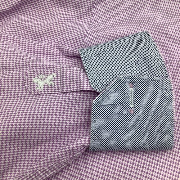 Bugatchi Mens  Long Sleeve Button Up Shirt Size 17 34/35 - Picture 6 of 8